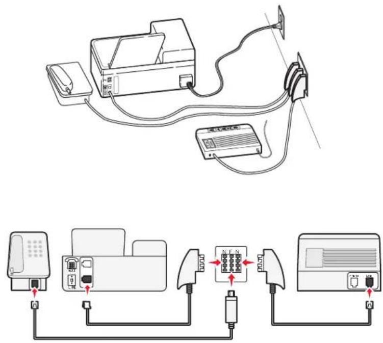 LEXMARK Interpret S402 - Anschließen des Druckers an eine Telefonbuchse in Deutschland - 2
