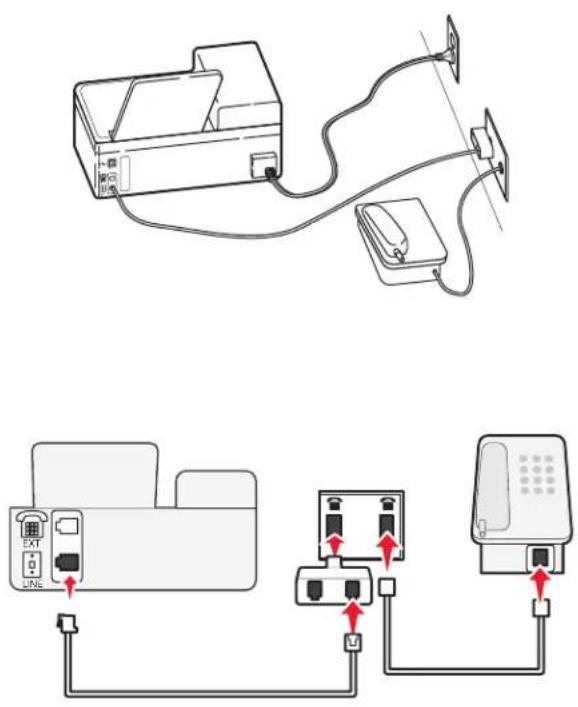 LEXMARK Interpret S400 Series - Anschluss des Druckers in Ländern, in denen serielle Verbindungen eingesetzt werden - 1