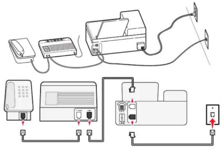 LEXMARK Interpret S400 Series - An dieselbe Telefonbuchse angeschlossen - 1