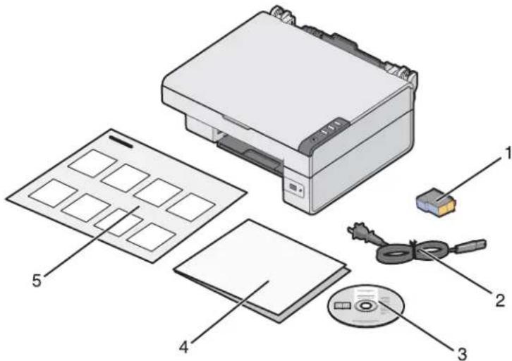 LEXMARK X2450 - Überprüfen des Verpackungsinhalts - 1