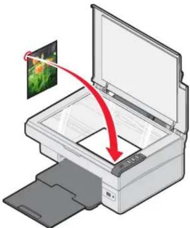 LEXMARK X2450 - Legen des Originaldokuments auf das Scannerglas - 2