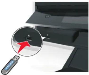 LEXMARK S410 - Verwenden eines Flash-Laufwerks mit dem Drucker - 1