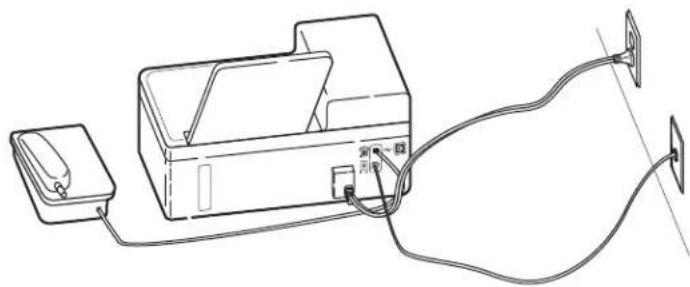 LEXMARK S410 - Einrichtung 2: Der Drucker ist an eine Telefonbuchse angeschlossen, und das Kabelmodem ist an anderer Stelle im Haus installiert - 1