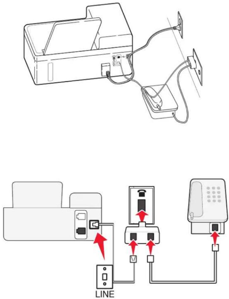 LEXMARK S410 - Anschließen des Druckers an eine Telefonbuchse, die nicht dem RJ-11-Standard entspricht - 1