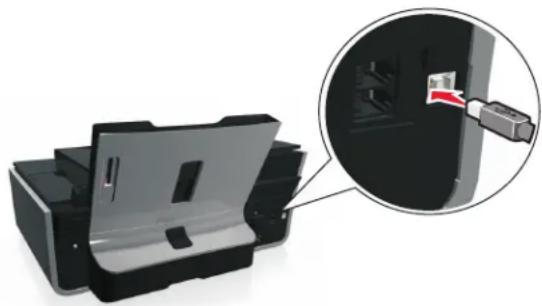 LEXMARK S410 - Wie wird das USB-Kabel angeschlossen? - 2