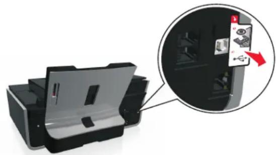 LEXMARK S410 - Wie wird das USB-Kabel angeschlossen? - 1