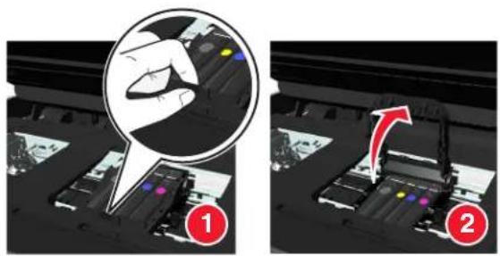 LEXMARK S410 - Entnehmen und Wiedereinsetzen des Druckkopfs - 1
