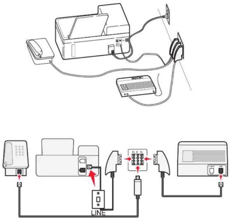 LEXMARK S410 - Anschließen des Druckers an eine Telefonbuchse in Deutschland - 2