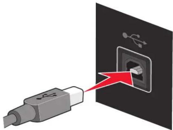 LEXMARK X4600 - Wie wird das Installationskabel angeschlossen? - 2