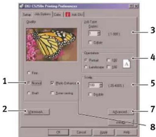 OKI C3200n - JOB OPTIONS TAB - 1