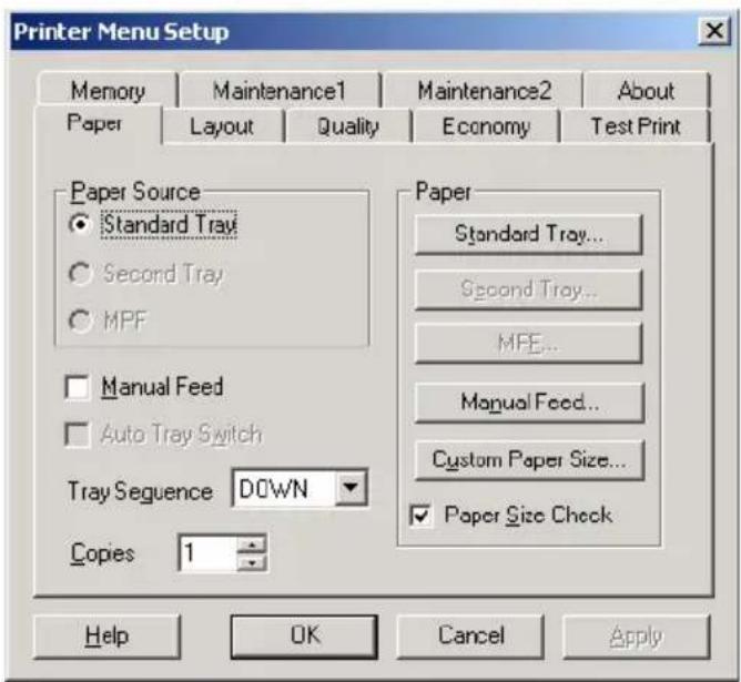 OKI B4300 - Printer Setup Tab - 1