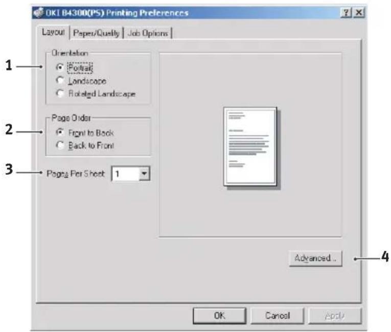OKI B4300 - Layout tab - 1