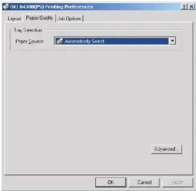 OKI B4300 - Paper/Quality tab - 1