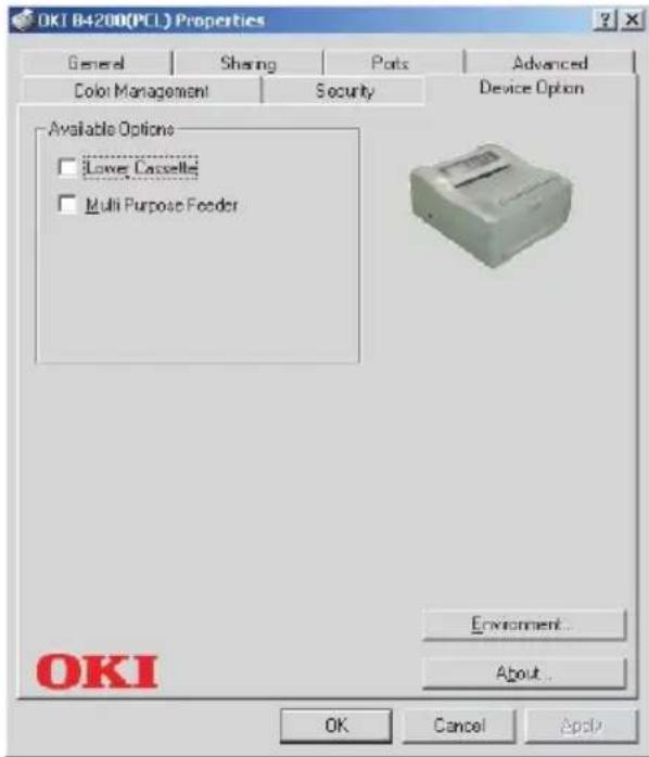 OKI B4300 - Device Options tab - 1