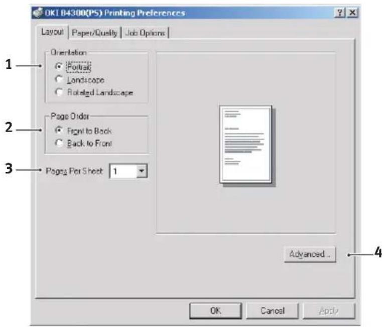 OKI B4200 - Registerkarte Layout - 1