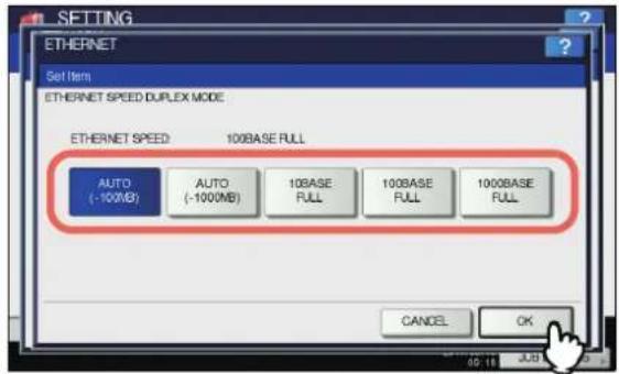 OKI MPS4242 - Ethernet-Bitrate einstellen - 1