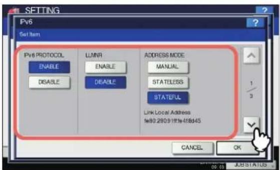 OKI MPS4242 - Definieren Sie im IPv6 Fenster bei Bedarf folgende Positionen und drücken Sie - 1