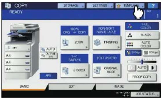 OKI MPS4242 - Drücken Sie [VORLAGE(TEMPLATE)] im Touch Screen. - 1