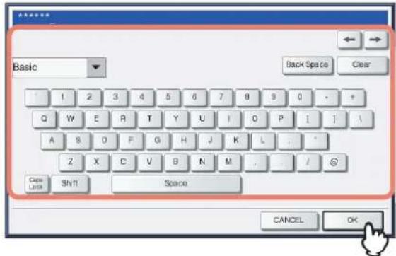 OKI MPS4242 - Geben Sie das Kennwort der privaten Gruppe mit der Tastatur und den Zifferntasten ein und drücken Sie [OK]. - 1