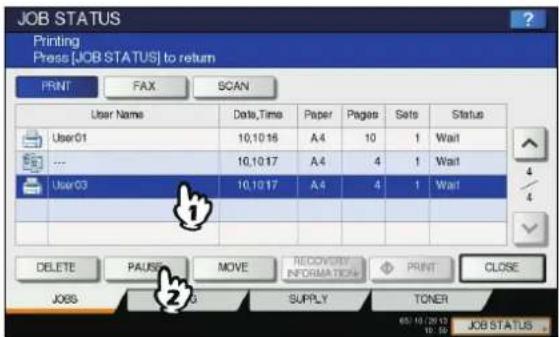 OKI MPS4242 - ■ Jobs anhalten - 1