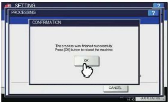 OKI MPS4242 - Drücken Sie [OK], um das System neu zu starten. - 1