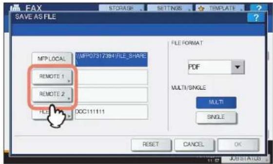 OKI MPS4242 - Zum Speichern der Daten in einem Netzwerkordner, drücken Sie [FERN 1(REMOTE 1)] oder [FERN 2(REMOTE 2)]. - 1