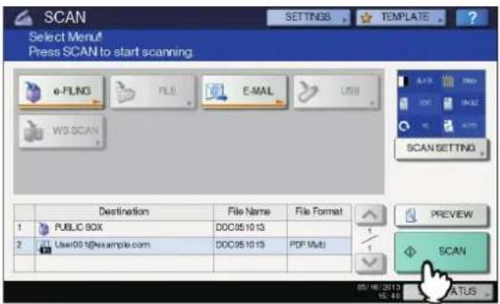 OKI MPS4242 - Drücken Sie im SCAN-Menü auf [SCANNEN(SCAN)]. - 1