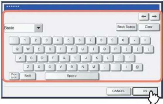 OKI MPS4242 - Geben Sie das Vorlagenkennwort mit der Tastatur und den Zifferntasten ein und drücken Sie [OK]. - 1
