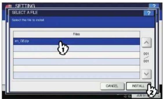 OKI MPS4242 - Wählen Sie das zu installierende Sprachpaket und drücken Sie [INSTALL]. - 1