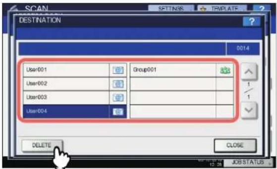 OKI MPS4242 - Um einen Kontakt zu löschen, wählen Sie ihn in der Liste aus und drücken [LÖSCHEN(DELETE)]. - 1