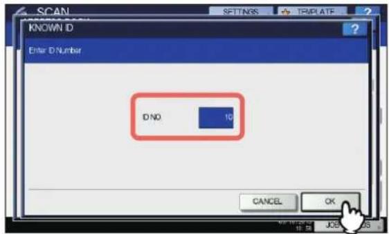 OKI MPS4242 - Geben Sie die ID des Kontaktes mit den Zifferntasten ein und drücken Sie [OK]. - 1