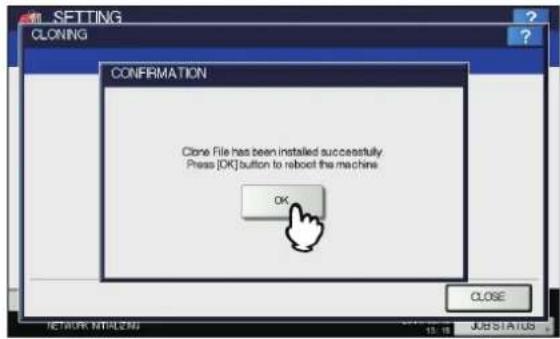 OKI MPS4242 - Trennen Sie nach der Installation das USB-Speichermedium vom USB Port des Systems und drücken Sie [OK], um das System neu zu starten. - 1