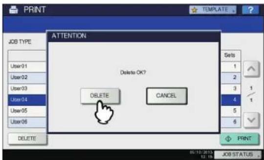 OKI MPS4242 - Wenn Löschen OK? (Delete OK?) erscheint, drücken Sie [LÖSCHEN(DELETE)]. - 1