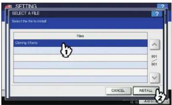 OKI MPS4242 - Wählen Sie die zu installierende Datei und drücken Sie [INSTALL]. - 1