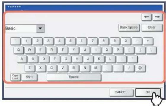 OKI MPS4242 - Geben Sie das Vorlagenkennwort mit der Tastatur und den Zifferntasten ein und drücken Sie [OK]. - 1