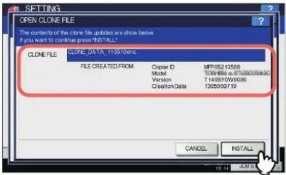OKI MPS4242 - Prüfen Sie die zu installierende Datei und drücken Sie [INSTALL]. - 1