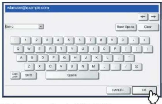 OKI MPS4242 - Geben Sie den EAP-Benutzernamen mit der Tastatur und den Zifferntasten ein und drücken Sie [OK]. - 1