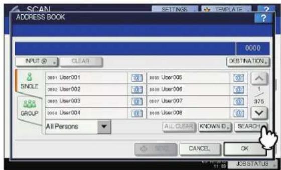 OKI MPS4242 - Suche auf dem LDAP-Server mit Suchbuchstaben - 2