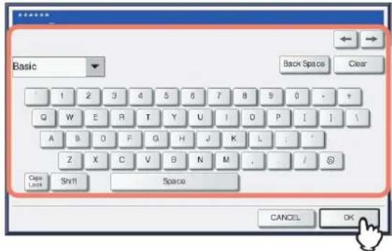 OKI MPS4242 - Geben Sie das Gruppenkennwort mit der Tastatur und den Zifferntasten ein und drücken Sie [OK]. - 1