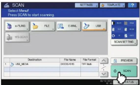 OKI MC770 - Drücken Sie [SCANNEN(SCAN)], um die Daten zu scannen. - 1