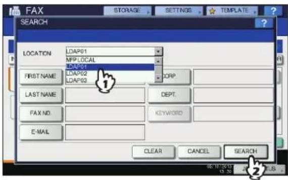 OKI MC770 - LDAP-Server auswählen - 1