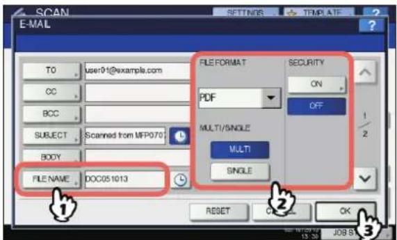 OKI MC770 - Bei Bedarf können Sie folgende Dateieinstellungen vornehmen. - 1