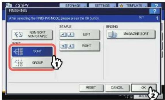 OKI MC770 - Wählen Sie [SORT] oder [GRUPPE(GROUP)] und drücken Sie [OK]. - 1