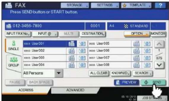 OKI MC770 - Drücken Sie [SENDEN(SEND)]. - 1