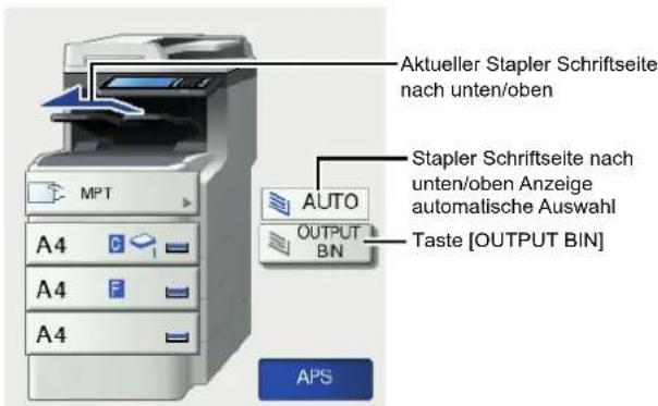 OKI MC770 - Ändern des Staplers Schriftseite nach unten/oben - 1