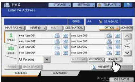 OKI MC770 - Drücken Sie [SUCHEN(SEARCH)]. - 1