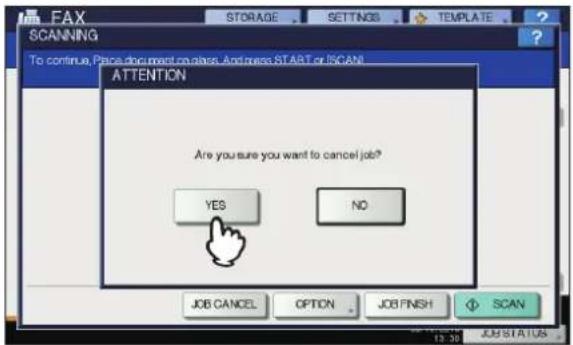 OKI MC770 - Der Bestätigungsbildschirm zum Löschen erscheint. Drücken Sie [JA(YES)]. - 1