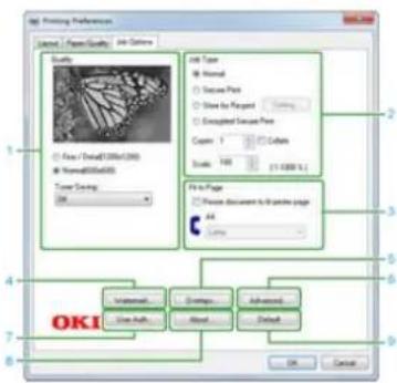 OKI MB562dnw - Registerkarte [Job Options] - 1