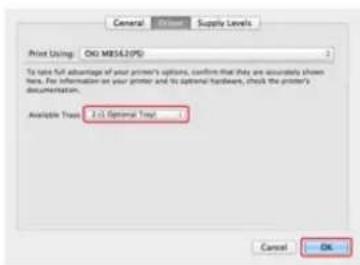 OKI MB562dnw - Einstellen der Kassette 2 (optional) im MAC OS X Druckertreiber - 1