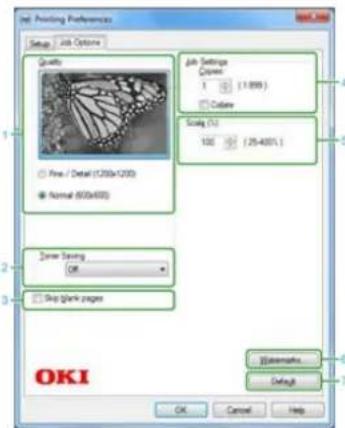 OKI MB562dnw - Registerkarte [Job Options] - 1